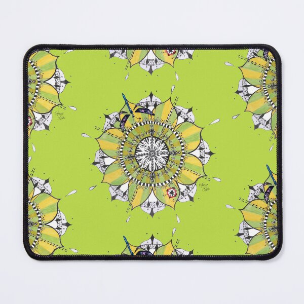Item preview, Mandala Dragonfly Yellow Green Colours Prepare For Swift Action Lime Green designed and sold by SpiritGifts.