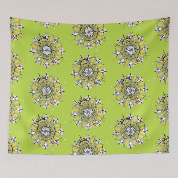 Item preview, Mandala Dragonfly Yellow Green Colours Prepare For Swift Action Lime Green designed and sold by SpiritGifts.