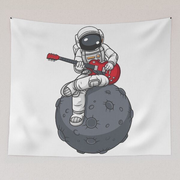 Item preview, astronaut playing guitar on the moon designed and sold by JTS STORE.