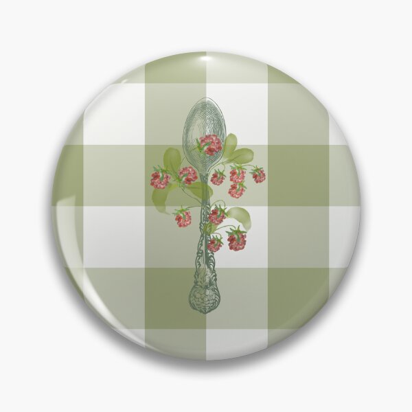 Item preview, Gingham checks with spoon and raspberries designed and sold by MLTDesignLab.