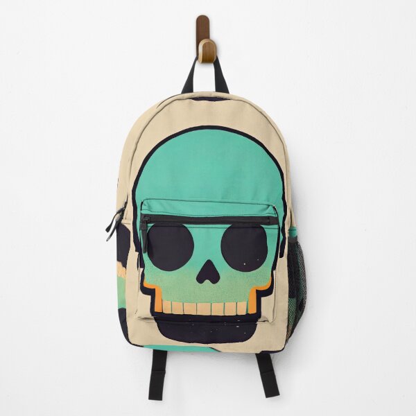 Item preview, Funny Scary Halloween Smiling Green Skull designed and sold by afikreative.