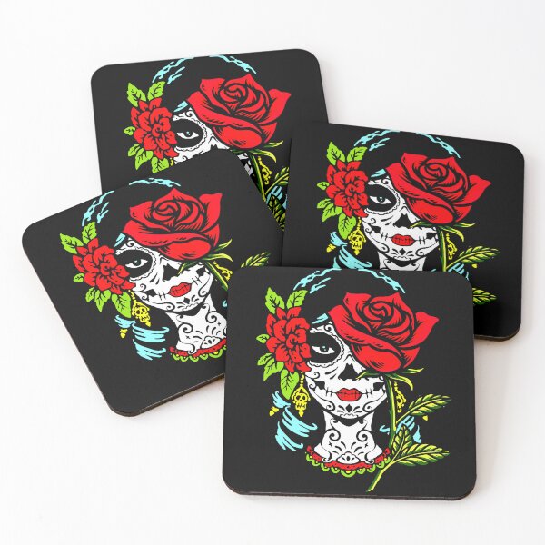 Item preview, La Catrina Santa Muerte Rose Sugar Skull Calavera Dia De Los Muertos designed and sold by Ngan-Jasmine.