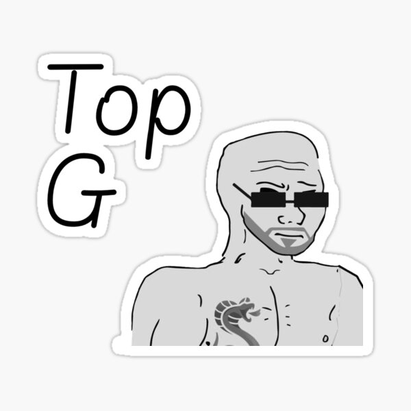 "Top G (black/White)" Sticker for Sale by rubenwante Redbubble