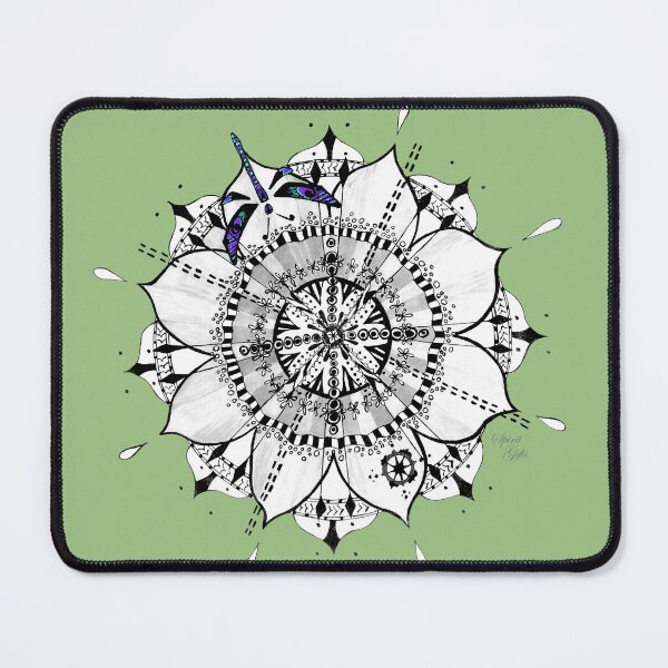 Item preview, Mandala Dragonfly Prepare For Swift Action Sage Green designed and sold by SpiritGifts.