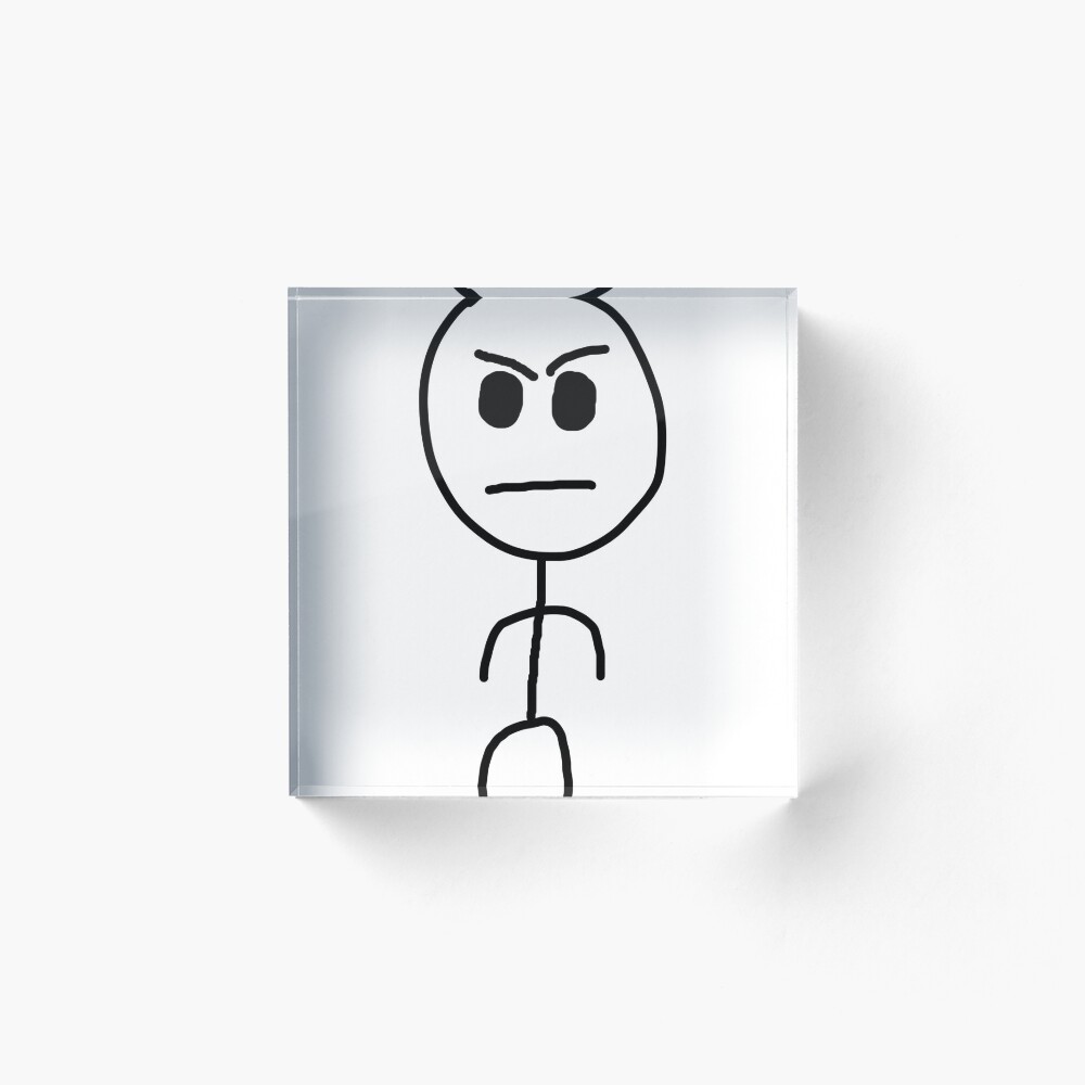 Stickman mad face Art Board Print