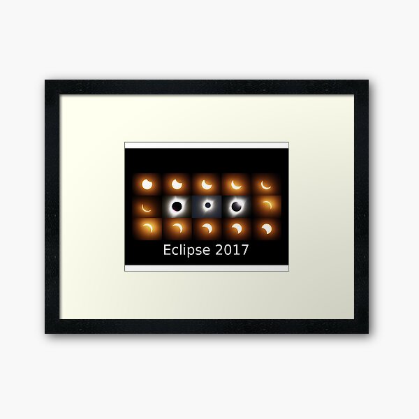 Eclipse 2017 sequence Framed Art Print