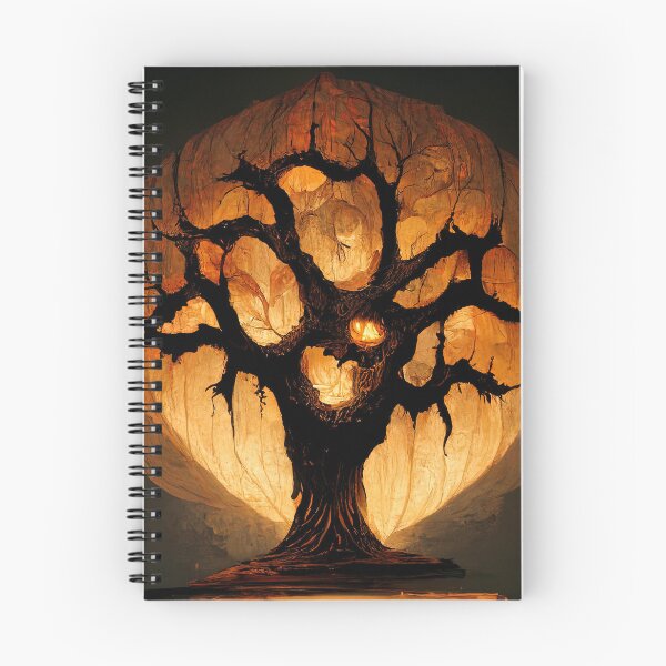 Item preview, Spooky Tree sihouette in front of Halloween Pumpkin  designed and sold by afikreative.