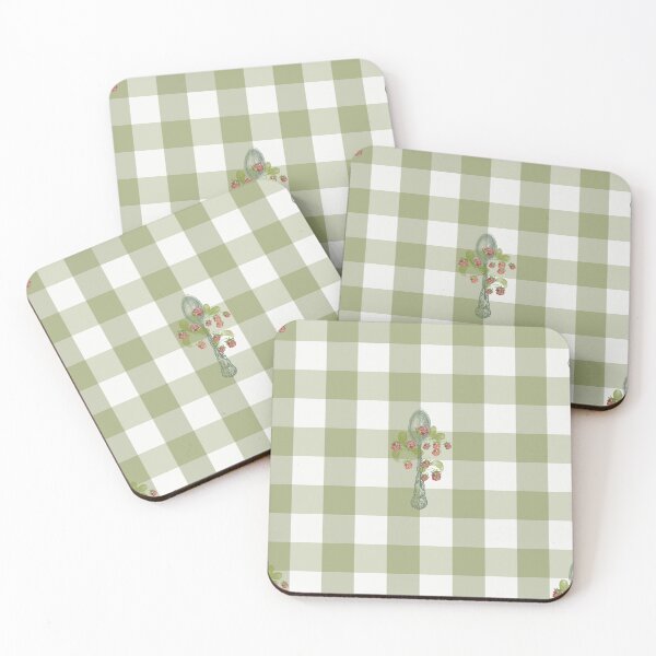 Item preview, Gingham checks with spoon and raspberries designed and sold by MLTDesignLab.
