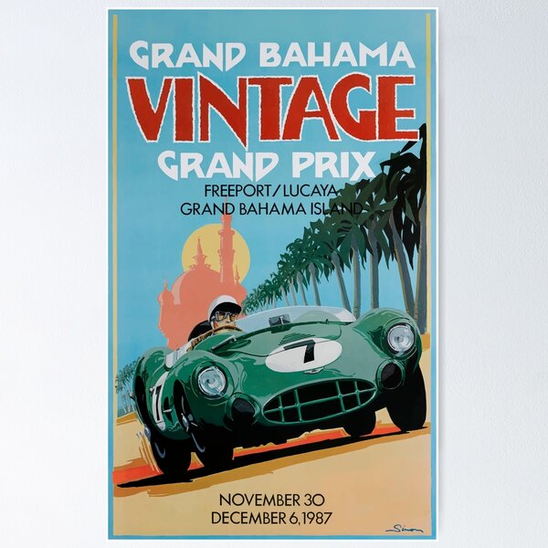 Item preview, 1987 Grand Bahama Vintage Grand Prix Race Poster designed and sold by retrographics.
