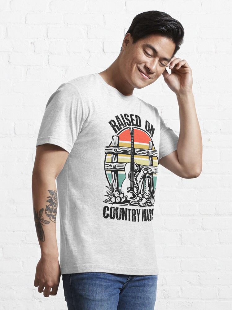 Raised on country music - vintage country lover Essential T-Shirt for Sale  by sid1497