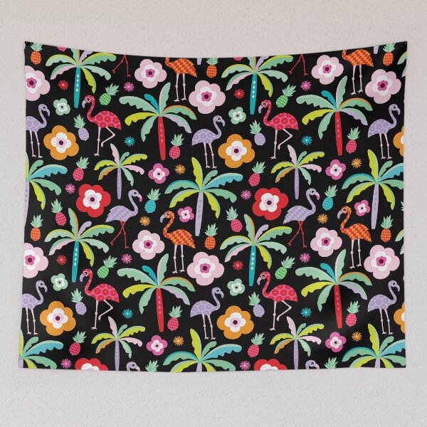 Artikelvorschau, Flamingo Paradise - Black entworfen und verkauft von Rainbows Galore.