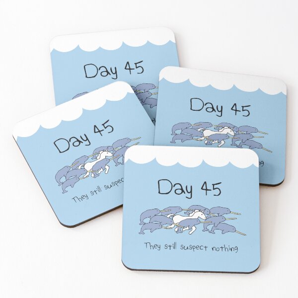 Item preview, Day 45. They still suspect nothing (Narwhals + Unicorn) designed and sold by jezkemp.