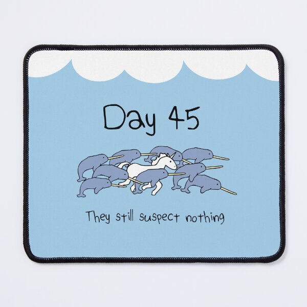 Item preview, Day 45. They still suspect nothing (Narwhals + Unicorn) designed and sold by jezkemp.