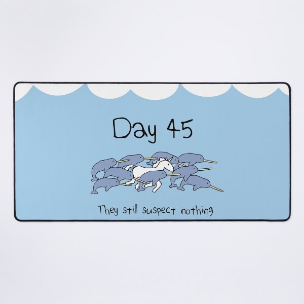 Item preview, Day 45. They still suspect nothing (Narwhals + Unicorn) designed and sold by jezkemp.