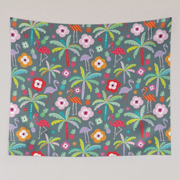 Artikelvorschau, Flamingo Paradise - Teal entworfen und verkauft von Rainbows Galore.