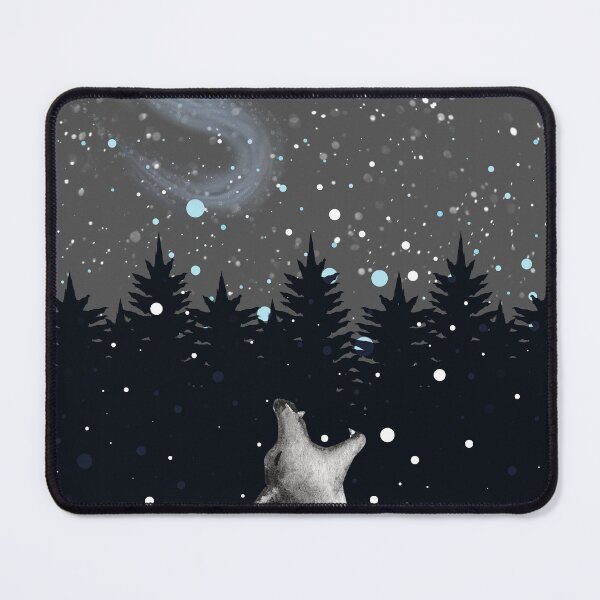 Item preview, Lonely Wolf Singing in the Black Woods of the Dark Snowy Winter Night designed and sold by CommittedGrace.