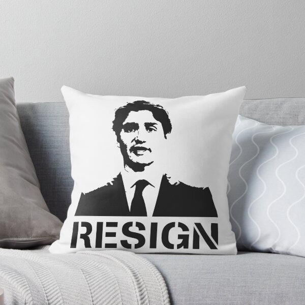 Item preview, RESIGN Justin Trudeau Must Go Black Stencil Street Art Style designed and sold by FreedomAppared.