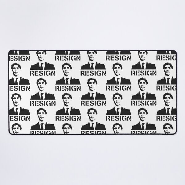 Item preview, RESIGN Justin Trudeau Must Go Black Stencil Street Art Style designed and sold by FreedomAppared.