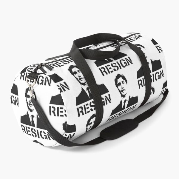 Item preview, RESIGN Justin Trudeau Must Go Black Stencil Street Art Style designed and sold by FreedomAppared.