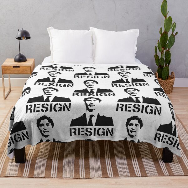 Item preview, RESIGN Justin Trudeau Must Go Black Stencil Street Art Style designed and sold by FreedomAppared.