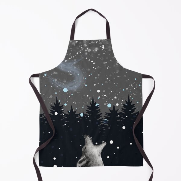 Item preview, Lonely Wolf Singing in the Black Woods of the Dark Snowy Winter Night designed and sold by CommittedGrace.