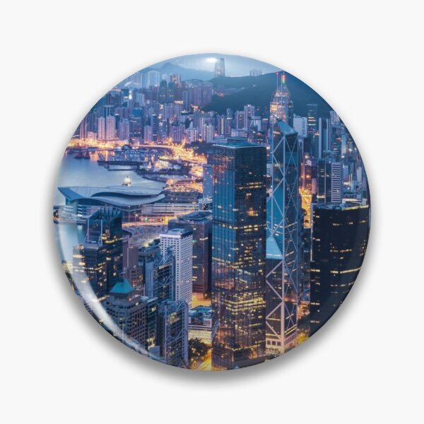 Item preview, Hong Kong Skyline buildings night lights pretty photography city travel hk designed and sold by emcazalet.