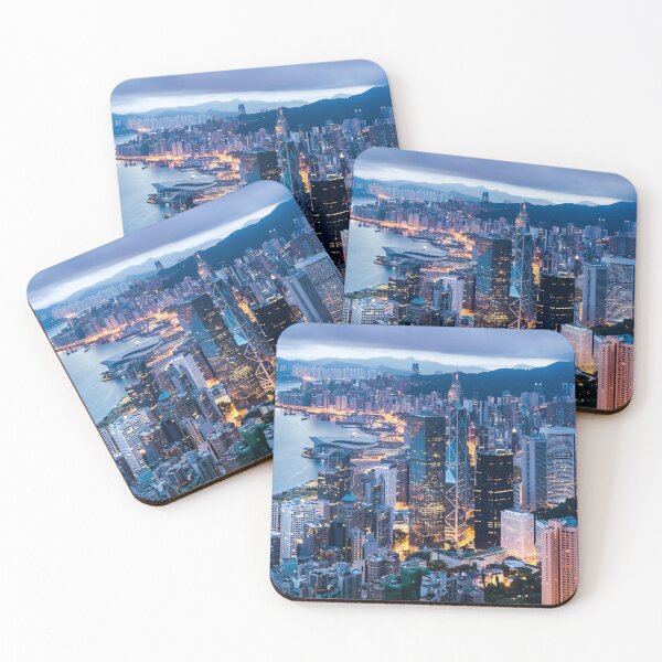 Item preview, Hong Kong Skyline buildings night lights pretty photography city travel hk designed and sold by emcazalet.