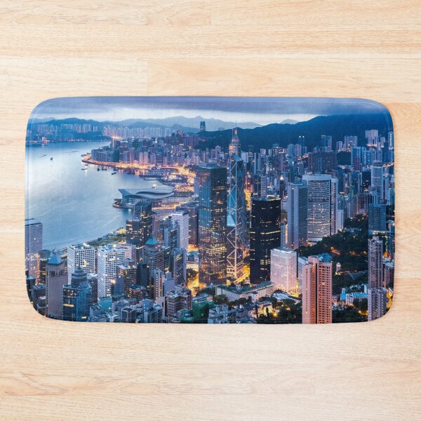 Item preview, Hong Kong Skyline buildings night lights pretty photography city travel hk designed and sold by emcazalet.