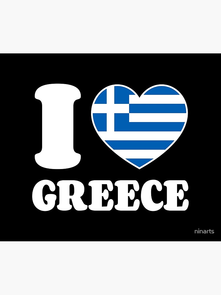 I Love Greece Greece Greek Flag Heart Canvas Print by ninarts