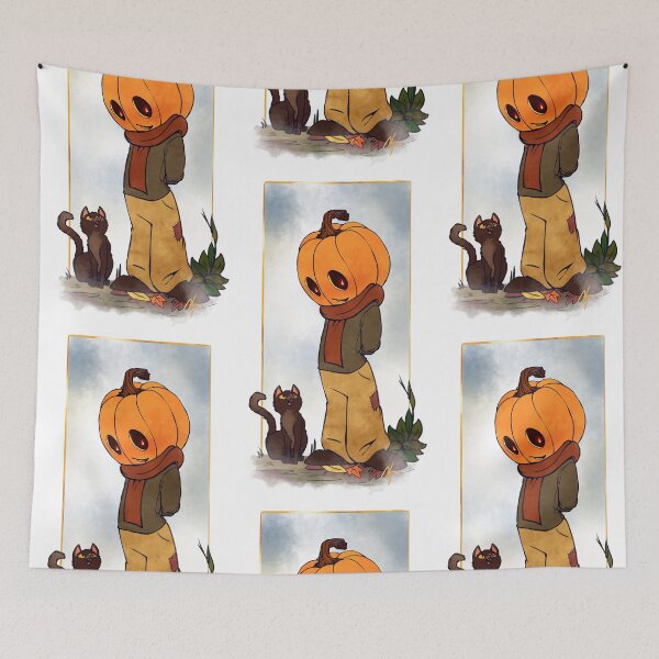 Item preview, Fall Festive - Pumpkin Kid and Little Michael the Cat designed and sold by Elyse Illustrations.