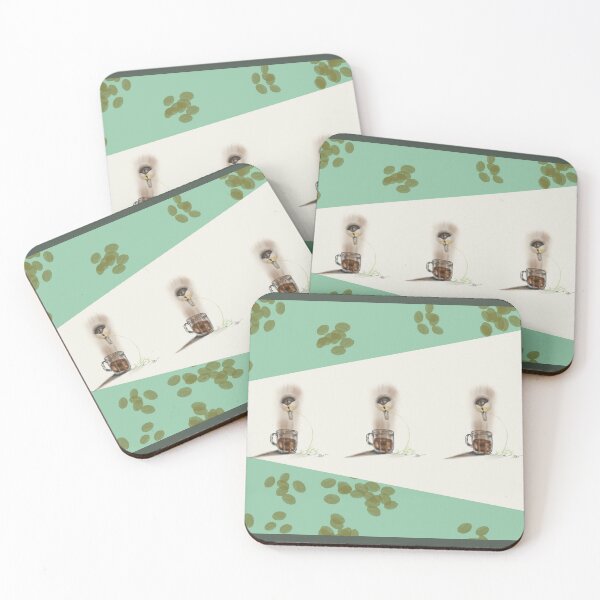 Item preview, Rose d'Abeille's grandiose coffee thermo mugs and coasters collection with a lot of heart designed and sold by RAbeille.