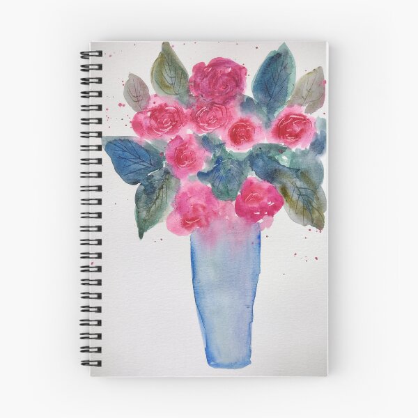 Item preview, Vase with pink flowers designed and sold by Infusedwithcolour.
