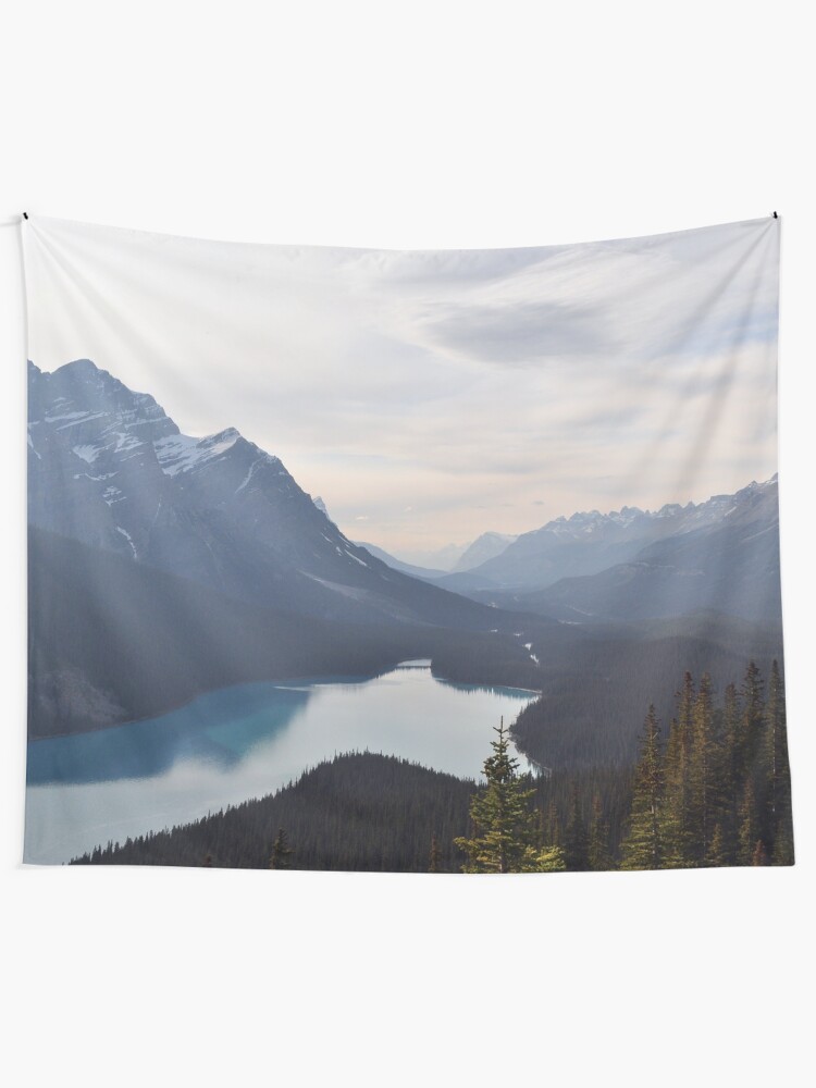 Alternate view of Mountain Lake Forest Dream Tapestry