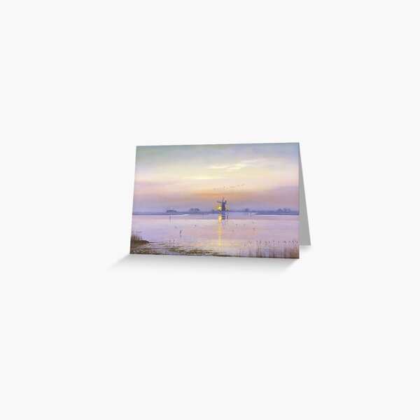 Setting Sun at Breydon Water Greeting Card
