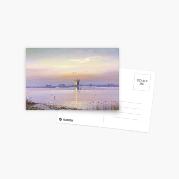 Setting Sun at Breydon Water Postcard