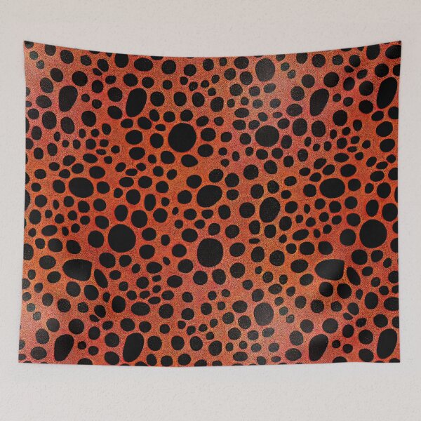 Item preview, Red and Black Simple Minimalist Abstract Modern Dot Art Retro Bubble Pattern designed and sold by CrowBerryCream.