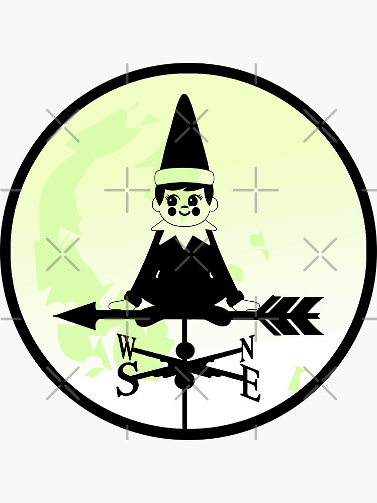 "Christmas Elf Moon Silhouette Weathervane" Sticker for Sale by Nuletto