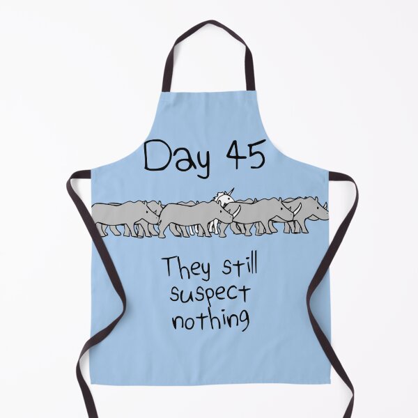 Item preview, Day 45. They still suspect nothing. (Unicorn + Rhinos) designed and sold by jezkemp.