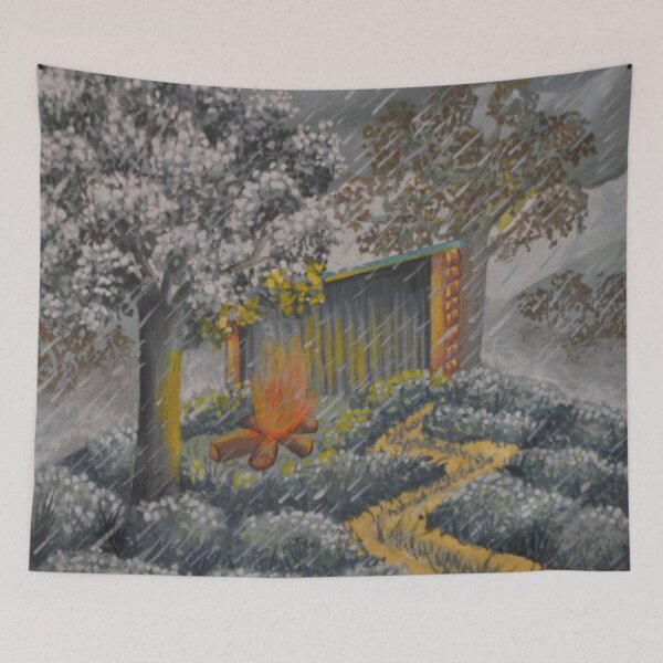 Item preview, The oak hut no. 8 - Secret garden - Gouache painting designed and sold by WanderingGraha.