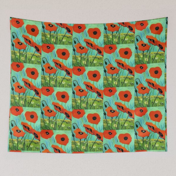 Item preview, POPPIES LIGHT BLUE SKY VAN GOGH STYLE designed and sold by sailorsam1805.