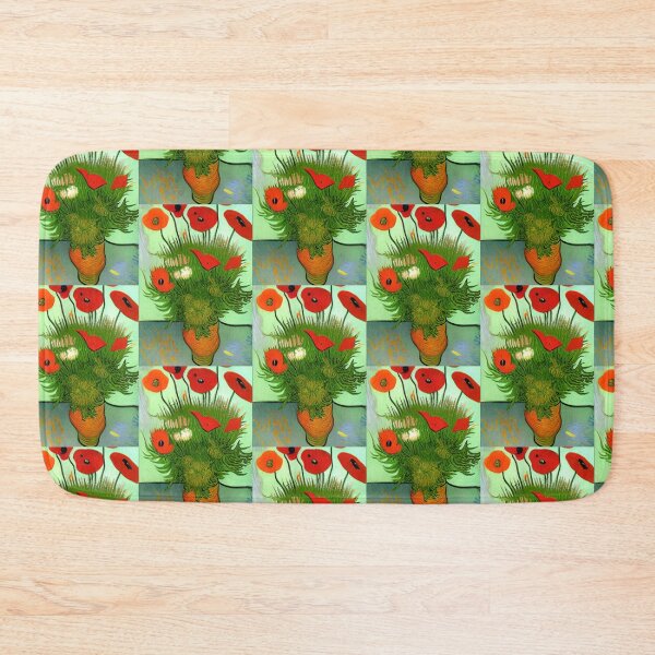 Item preview, POPPIES IN A JAR VAN GOGH STYLE GREEN BACKGROUND designed and sold by sailorsam1805.