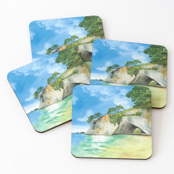 Item preview, Cathedral Cove - Watercolour Painting designed and sold by Karottenlotte.