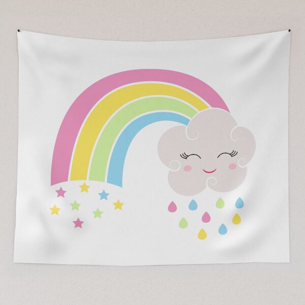 Item preview, Kawaii Rainbow with Cloud - Cute Kawaii designed and sold by ReesDesigns.