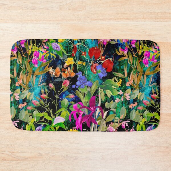 Item preview, Floral blooms and flowers exotic garden, roses and flowers, botanical pattern, flowers illustration, plants pattern, black green floral designed and sold by ZeinabTaha.