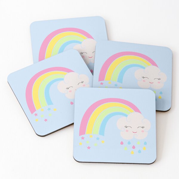 Item preview, Kawaii Rainbow with Cloud - Cute Kawaii designed and sold by ReesDesigns.