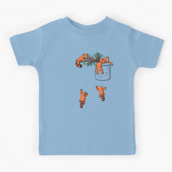 Red Panda Bear Pocket Kids T-Shirt