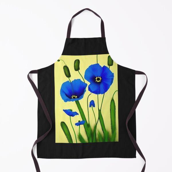 Item preview, BEAUTIFUL BLUE POPPIES LIGHT YELLOW BACKGROUND designed and sold by sailorsam1805.
