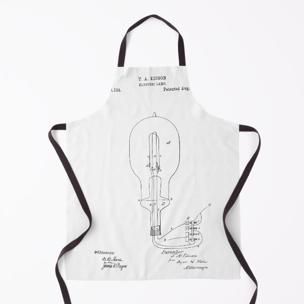 Item preview, Electric Bulb Patent - T. A. Edison - August 22, 1882 - Black Version designed and sold by Aliasandco.