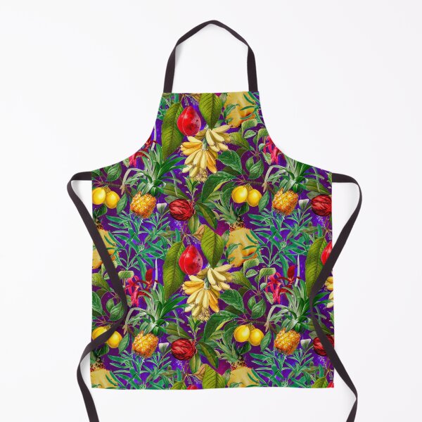 Item preview, Trendy banana floral leaves and fruits tropical pattern, botanical illustration, plants pattern, purple floral illustration designed and sold by ZeinabTaha.