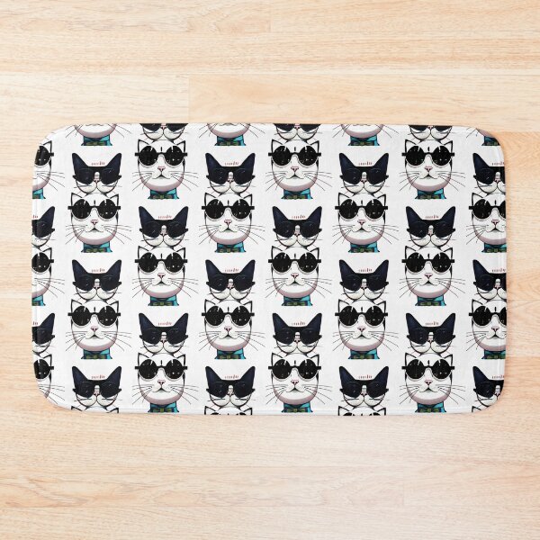 Item preview, funny cat face with funky glasses designed and sold by nellylebrun.